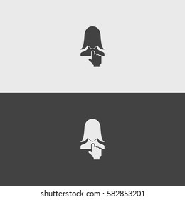 hand select girl  black and white icons.illustration isolated vector sign symbol 