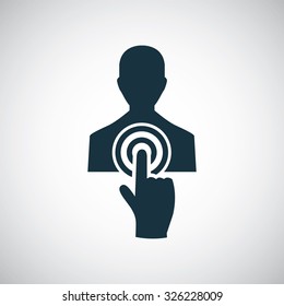 hand select man icon, on white background
