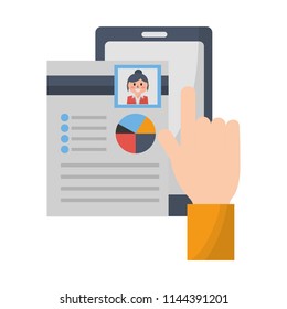 hand selecting human resources smartphone