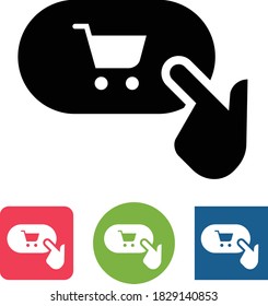 Hand Selecting Shopping Cart Vector Icon