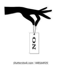 Hand selects No silhouette.Vector illustration