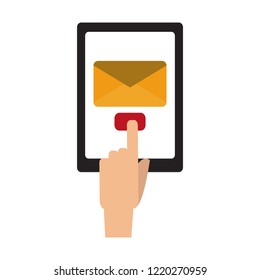 Hand sending email from tablet