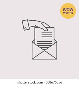 Hand sending letter
