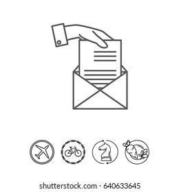Hand sending letter