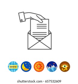 Hand sending letter