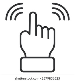 Hand Sensor Icon Lineal Style. Vector Illustration Graphic Design