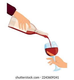 hand serving wine in cup icon