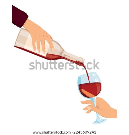 hand serving wine in cup icon