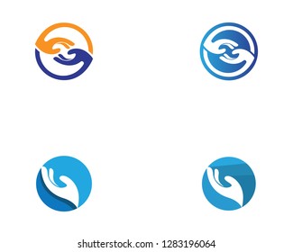 Hand set Care Logo Template vector icon Business
