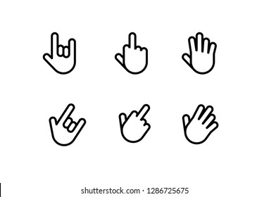 hand set icon, hand finger icon vector, on white background editable eps10 - Vector