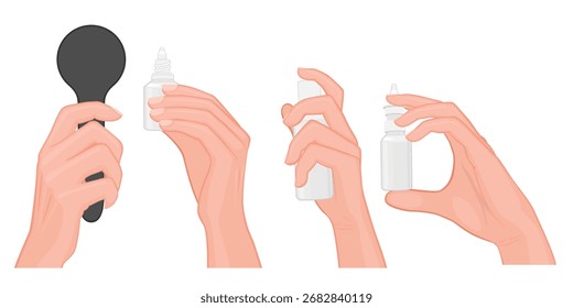 Hand Set auf weißem Hintergrund 2