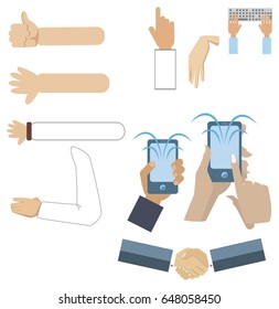 Hand set. People hand set.