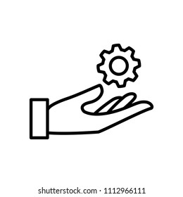 hand with settings icon