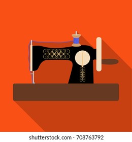 Hand sewing machine. Sewing and equipment single icon in flat style vector symbol stock illustration web.