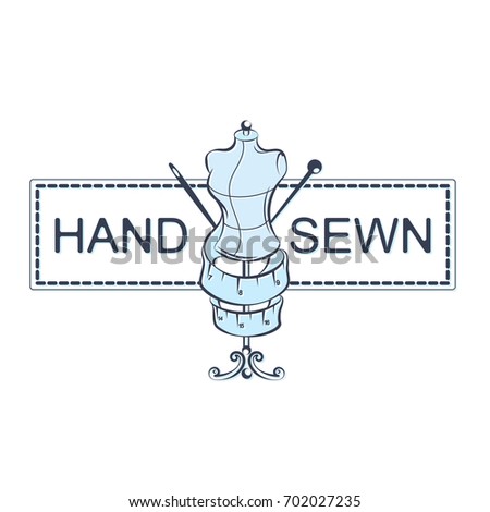 Hand sewn with mannequin and accessories vector