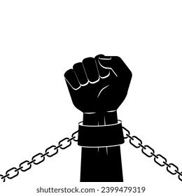 Hand in shackles broken