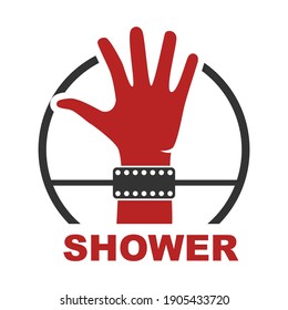 Vector de diseño de logotipo Hand Shackles