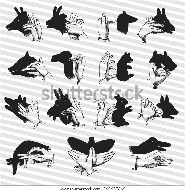 手影動物の人形 のベクター画像素材 ロイヤリティフリー