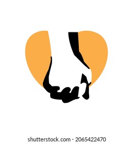 hand in hand shadow image perfect for logo, icon, symbol or etc
