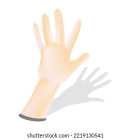 hand and shadow isolated on white background. illustration vector