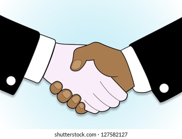 hand shake, abstract vector art illustration