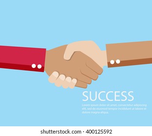 hand shake business success concept vector illustration
