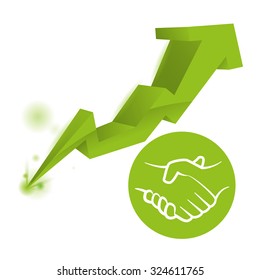 hand shake concept with business icon design, vector illustration 10 eps graphic.