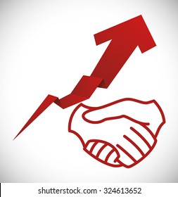 hand shake concept with business icon design, vector illustration 10 eps graphic.