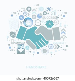 
Hand shake concept design on clean background,vector