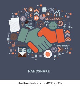 Hand shake concept design on clean background,vector