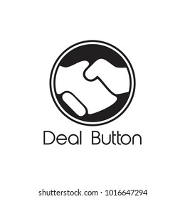 hand shake deal circle button symbol  logo vector