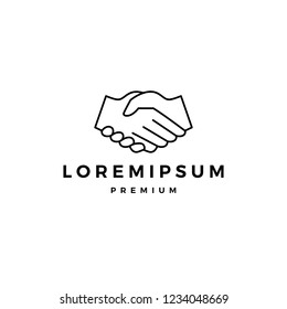hand shake deal logo vector icon illustration