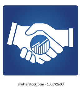 hand shake and financial graph