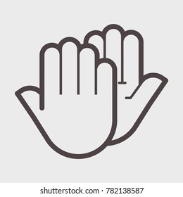 Hand shake gesture. Symbol high five. Vector illustration