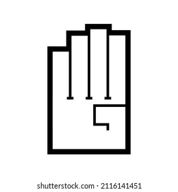 Hand shake gesture. Symbol number four. Vector illustration