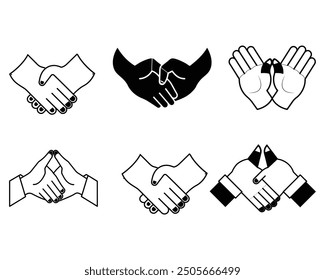Hand schütteln, Hope Line Symbol mit bearbeitbarer Kontur Vektorsymbol Illustration.