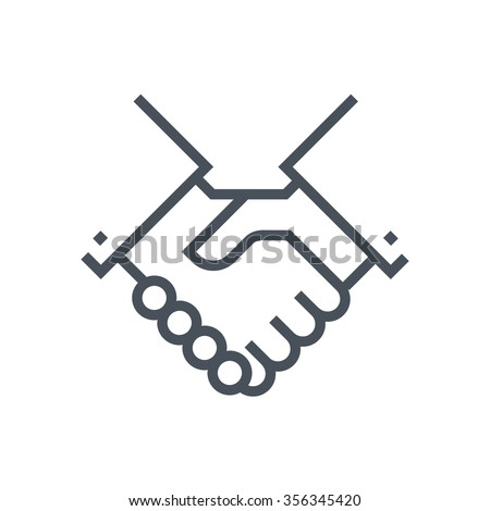 Hand shake icon, customer service icon suitable for info graphics, websites and print media and  interfaces. Line vector icon.