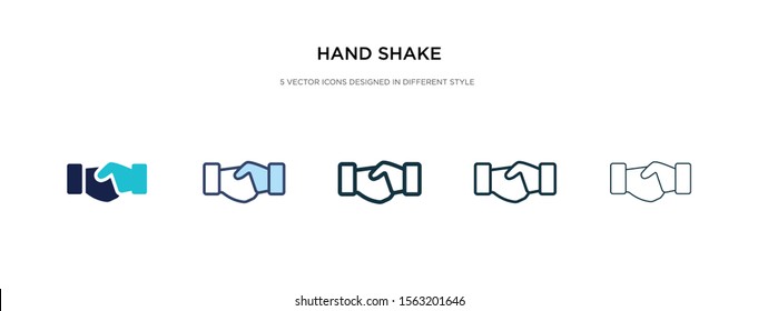 hand shake icon in different style vector illustration. two colored and black hand shake vector icons designed in filled, outline, line and stroke style can be used for web, mobile, ui