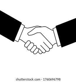 Hand shake icon isolated on white background.vector illustration