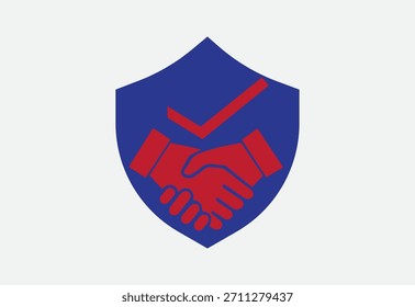 ícone de aperto de mão logotipo design, aperto de mão e marca de seleção ilustração, ícone de acordo