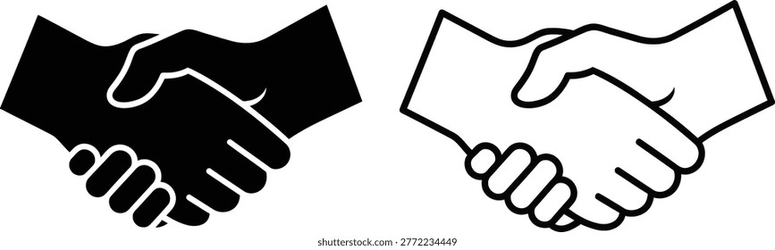 Hand shake icon set Vector