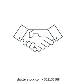 Hand Shake Icon Suitable For Info Graphics, Websites And Print Media. Thin Line Icon, Clip Art.