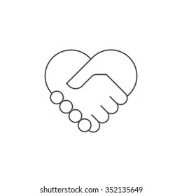 Hand shake icon suitable for info graphics, websites and print media. Thin line icon, clip art.