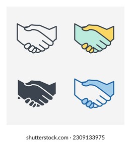 hand shake icon symbol template for graphic and web design collection logo vector illustration
