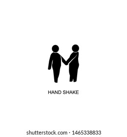 hand shake icon vector black design