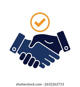 Hand shake icon vector, Business deal shake hand icon, Hand shake icon silhouette vector, Handshake icon. Vector illustration