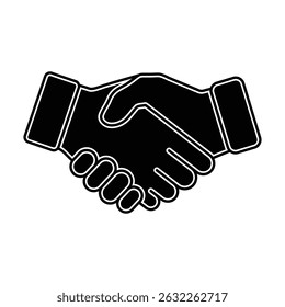Vector de icono de mano, Icono de mano de agitación de negocios, Vector de silueta de icono de mano, Icono de apretón de manos. Ilustración vectorial