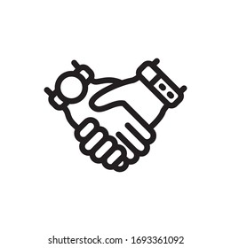 hand shake icon vector symbol template