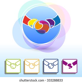 Hand shake icons, vector illustration