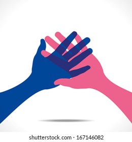 hand shake or join for business deal concept vector